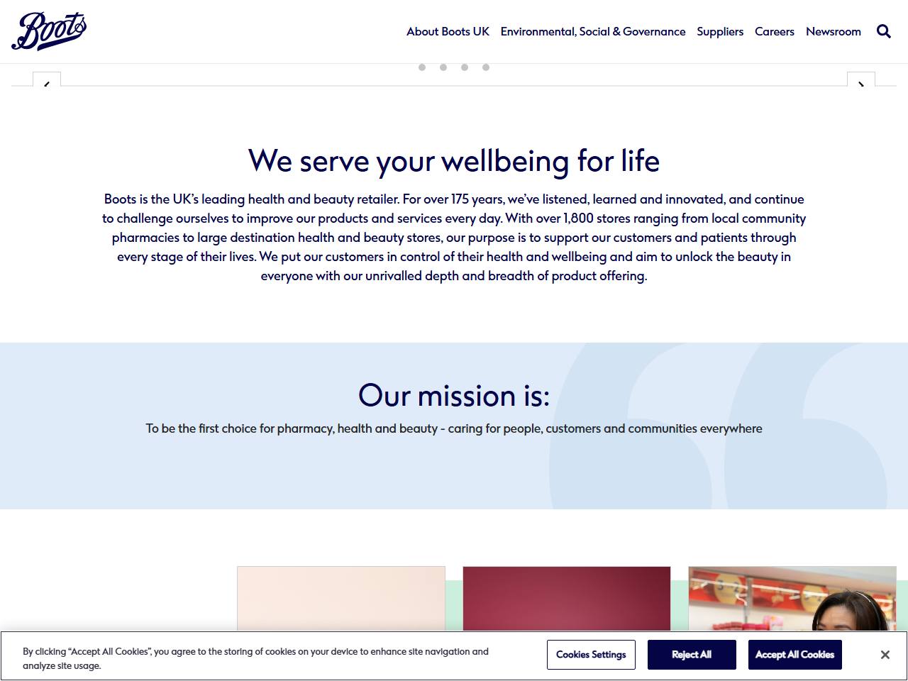 Boots website preview