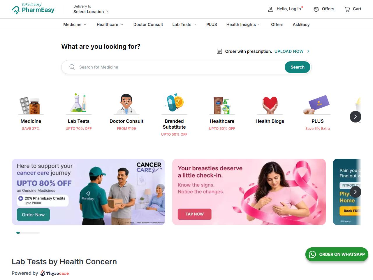 PharmEasy website preview