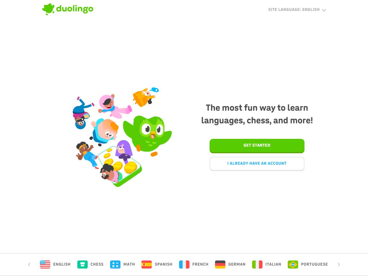 Duolingo website preview
