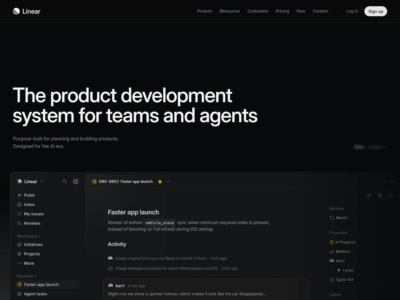 Linear website preview