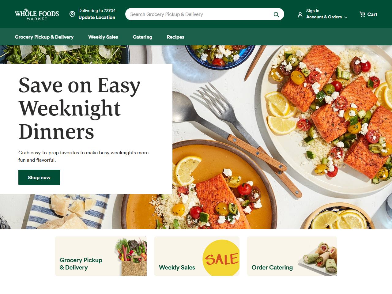 Whole Foods website preview
