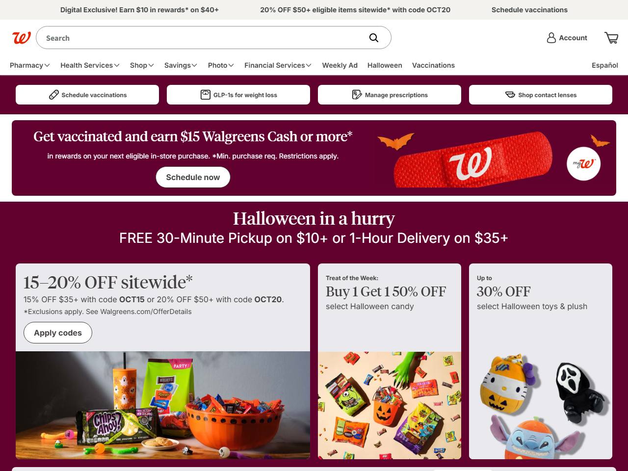 Walgreens website preview